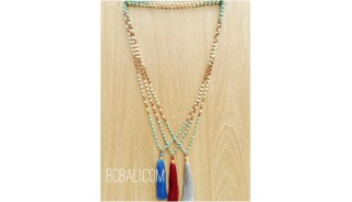 tassels necklaces beads stone rudraksha women style